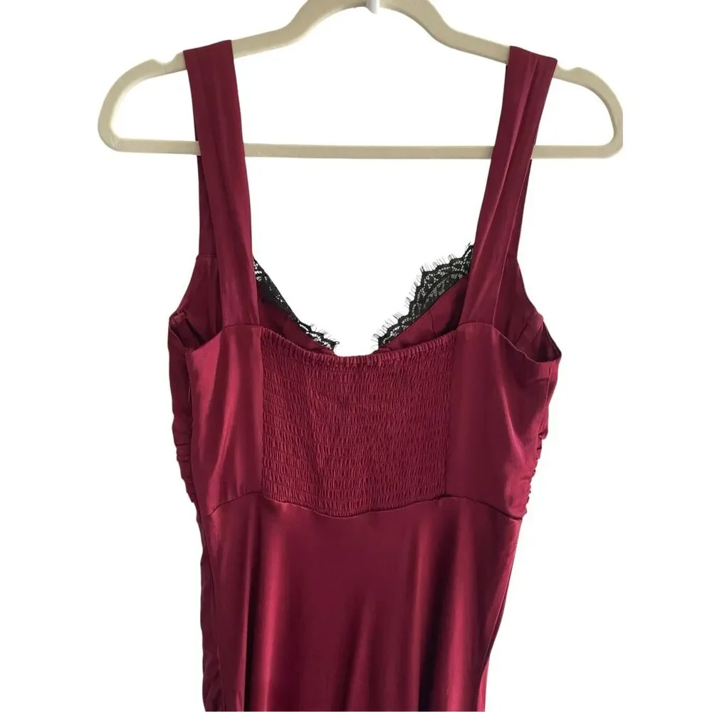 ASTR the Label Burgundy Wine Satin Bustier Slip Dress Women’s Size XS Coquette